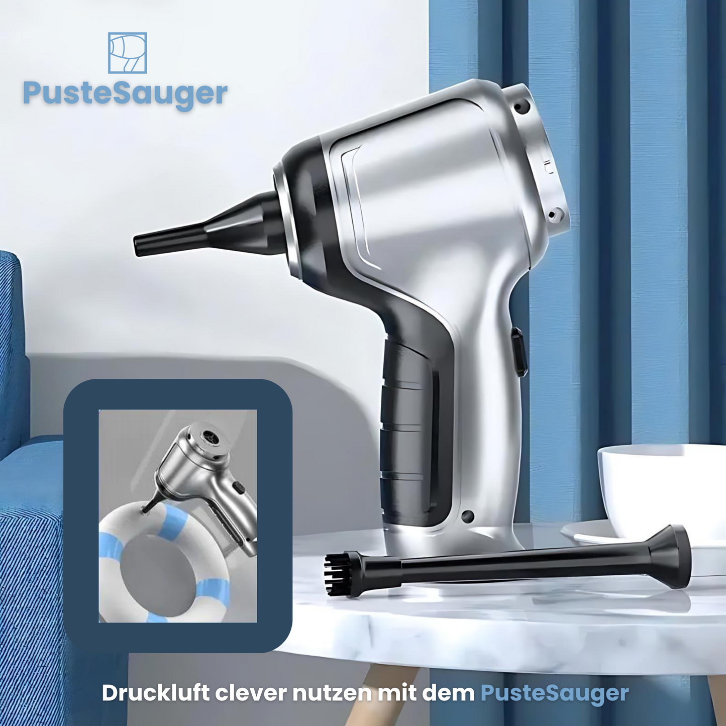 PusteSauger - 2 in 1 Staubsauger & Druckluftreiniger