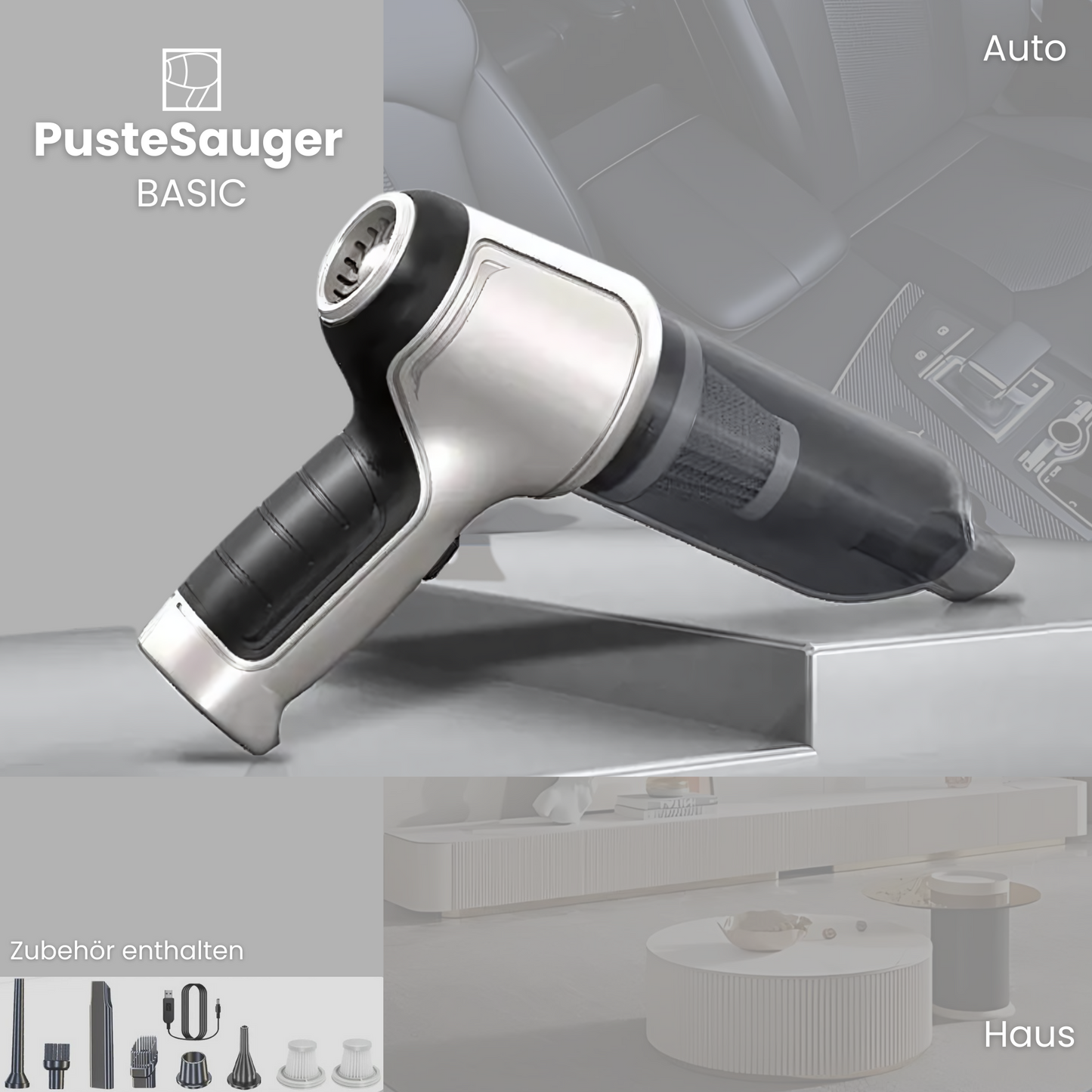 PusteSauger - 2 in 1 Staubsauger & Druckluftreiniger