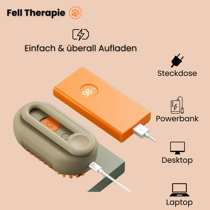 Fell Therapie - Tierhaarbürste mit Dampffunktion